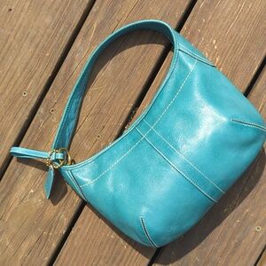 Rare Gorgeous Turquoise Vintage Coach Ergo Hobo Y2K 10739